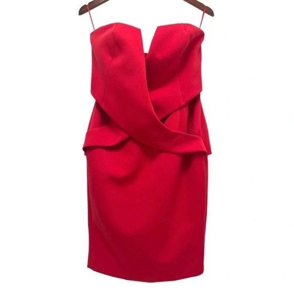 Finders Keepers In Between Days Red Strapless Midi Dress/sweetheart - Picture 2 of 7